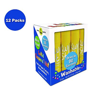 TPG Creations Kwik Stix Single Color Pack, 0.7" x 3.5", Yellow, 12/Pack, 12 Packs/Carton (TPG6006012)