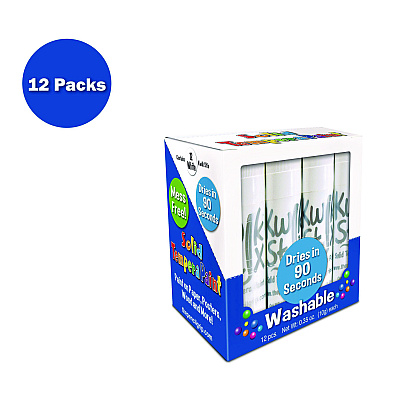 TPG Creations Kwik Stix Single Color Pack, 0.7" x 3.5", White, 12/Pack, 12 Packs/Carton (TPG6009012)
