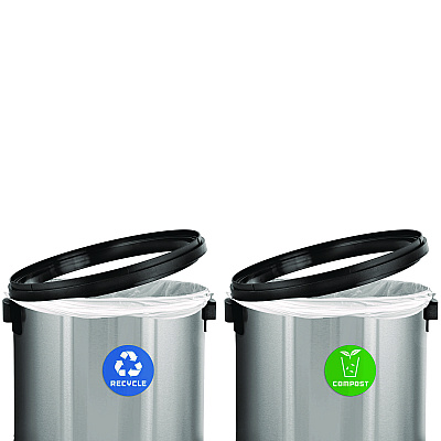 Alpine 17 Gallon Stainless Steel Indoor Compost and Trash Station with Swivel Lid (ALH47065L1COT)