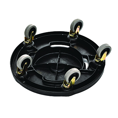 Alpine Round 32-Gallon Trash Can Dolly, 500 lb Capacity, 6.1 x 18 x 18, Black (ALH47132DOLLY)