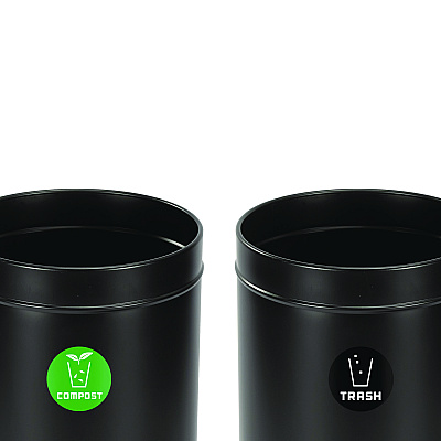 Alpine 27 Gallon Black Stainless Steel Compost Bin and Trash Can (ALH47527BLKCOT)