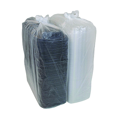 Pactiv Evergreen MealMaster Rib Container Base/Lid, 16.6 x 7.3 x 2.3, Black/Clear Plastic, 80/Carton (PCTYCNC167000DZ)