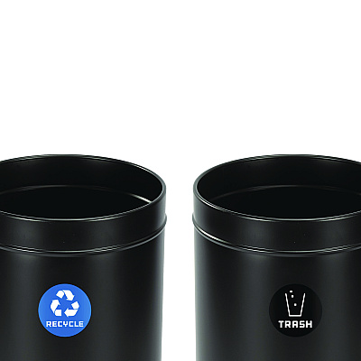 Alpine 27 Gallon Black Stainless Steel Recycling Can and Trash Receptacle (ALH47527BLKRT)