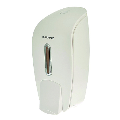 Alpine Surface Mounted Soap and Hand Sanitizer Dispenser, 27 oz, 4.1 x 4.6 x 9.6, White (ALHALP425WHI)