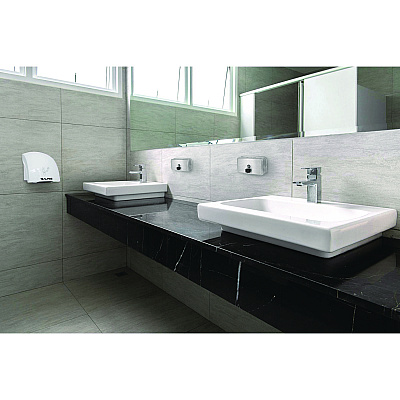 Alpine Horizontal Manual Surface-Mounted Stainless Steel Liquid Soap Dispenser, 40 oz, 2.8 x 8.1 x 4.8, Brushed Stainless Steel (ALHALP424SSB)