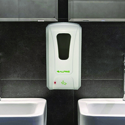 Alpine Wall Mount Automatic Foam Hand Sanitizer and Soap Dispenser, 40 oz, 4.48 x 6 x 11.1, White (ALHALP430F)