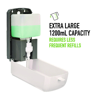 Alpine Wall Mount Automatic Foam Hand Sanitizer and Soap Dispenser, 40 oz, 4.48 x 6 x 11.1, White (ALHALP430F)