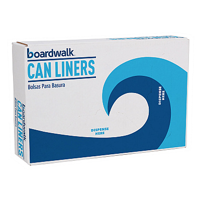 Boardwalk Drawstring Kitchen Bags, Drawstring, 13 gal, 24" x 28", White, 50 Bags/Roll, 2 Rolls/Carton (BWK1DK100)