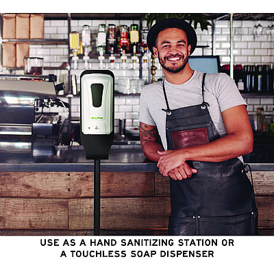 Alpine Automatic Foam Hand Sanitizer/Soap Dispenser with Floor Stand, 40 oz, 4.48 x 6 x 45, White (ALHALP430FS)