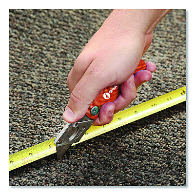 Great Neck Quick Change Lock Back Utility Knife, 3.5" Aluminum Handle, Orange (GNS74201)