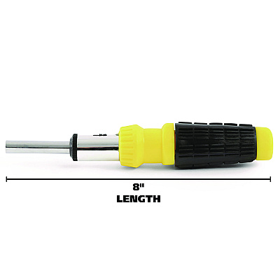 Great Neck Ratcheting Screw/Nut Driver Set, 34-Piece, Hex/Phillips/Slotted/Star Bits, Metric/SAE Sockets, 8" Long, Yellow/Black Handle (GNS92018)