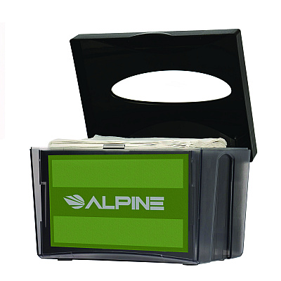 Alpine Interfold Table Top Dispenser Napkin Holder, 5.9 x 8 x 6.5, Black (ALHALP4332)