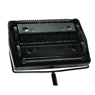 Alpine Manual Triple Brush Carpet and Floor Sweeper, 42.5" Handle, Black (ALHALP469BLKNEW)
