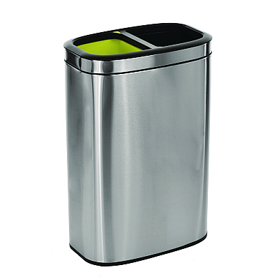 Alpine 10.5 Gallon Stainless Steel Open Top Dual Compartment Trash Can (ALHALP470R40L)