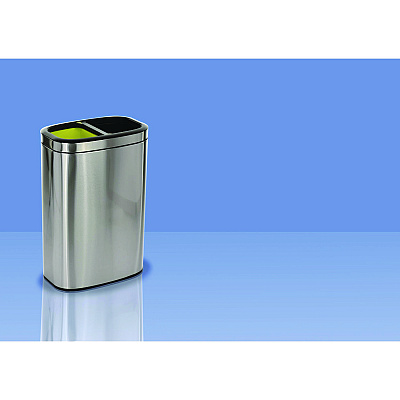 Alpine 10.5 Gallon Stainless Steel Open Top Dual Compartment Trash Can (ALHALP470R40L)
