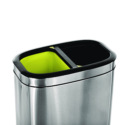 Alpine 10.5 Gallon Stainless Steel Open Top Dual Compartment Trash Can (ALHALP470R40L)