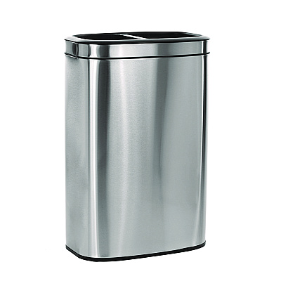Alpine 10.5 Gallon Stainless Steel Open Top Dual Compartment Trash Can (ALHALP470R40L)