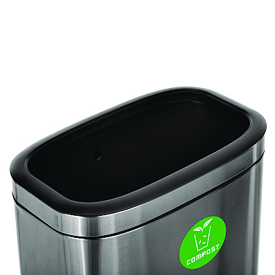 Alpine 10.5 Gallon Compost Can, Brushed Stainless Steel (ALHALP47040LCO)