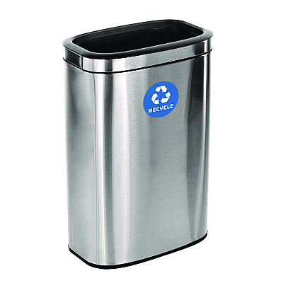 Alpine 10.5 Gallon Slim Recycling Can, Brushed Stainless Steel (ALHALP47040LR)