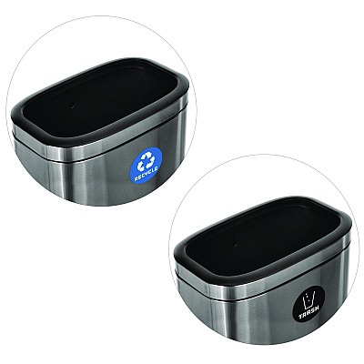 Alpine 10.5 Gallon Recycle and Trash Station, Brushed Stainless Steel (ALHALP47040LRT)