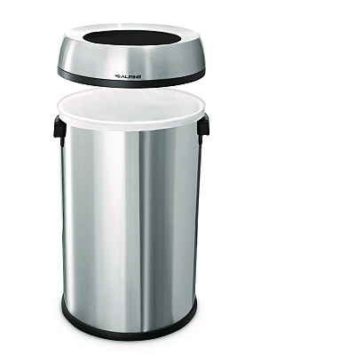Alpine 17 Gallon Stainless Steel Heavy-Gauge Brushed Open Top Commercial Trash Can (ALHALP47065L)