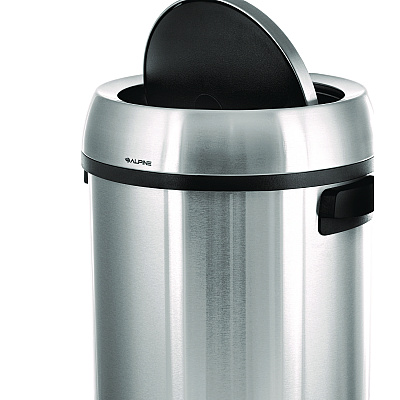Alpine 17 Gallon Stainless Steel Commercial Trash Can with Swing Lid (ALHALP47065L1)