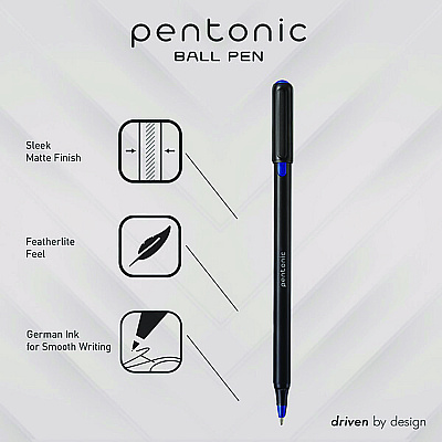 TOPS PENTONIC Fine Point Ballpoint Pens, 0.7 mm, Assorted Ink Colors, Black Barrel, 25/Pack (PNT12126)