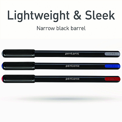 TOPS PENTONIC Fine Point Ballpoint Pens, 0.7 mm, Assorted Ink Colors, Black Barrel, 25/Pack (PNT12126)