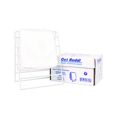 Inteplast Group Get Reddi Saddle Pack Poly Food Portion Bags, Fold-Top Closure, 0.5 mil, 6.5" x 7", Clear, 2,000/Carton (IBSPC657SP)