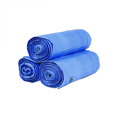 Inteplast Group Institutional Low-Density Can Liners, Soiled Linen, 30 gal, 1 mil, 30" x 43", Blue, 200/Carton (IBSBR3043XHVB)