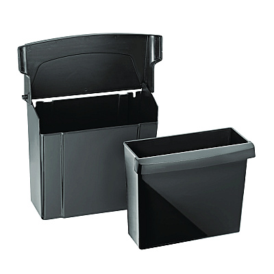 Alpine Durable Plastic Surface Mount Sanitary Napkin Receptacle, Plastic, Black (ALHALP451BLA)