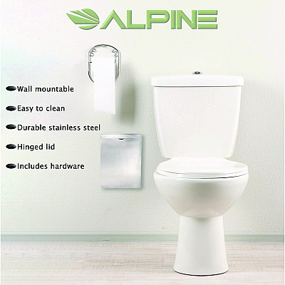 Alpine Stainless Steel Wall-Mounted Sanitary Napkin Receptacle (ALHALP451SSB)