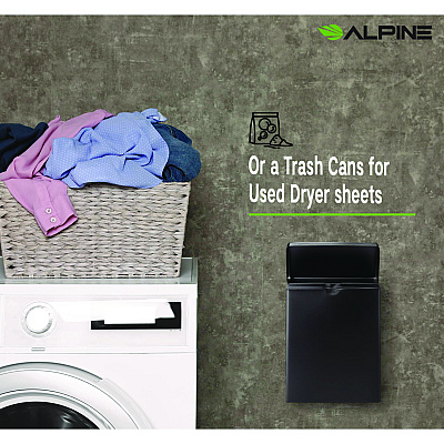 Alpine Stainless Steel Wall-Mounted Sanitary Napkin Receptacle, Black (ALHALP451SSBBLK)