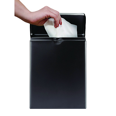 Alpine Stainless Steel Wall-Mounted Sanitary Napkin Receptacle, Black (ALHALP451SSBBLK)