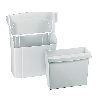 Alpine Durable Plastic Surface Mount Sanitary Napkin Receptacle, White (ALHALP451WHI)