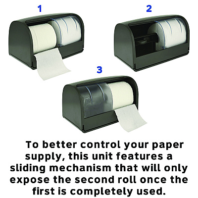 Alpine Side-by-Side Double Roll Toilet Tissue Dispenser, 6.3 x 6.3 x 10.3, Gray (ALHALP452GRY)