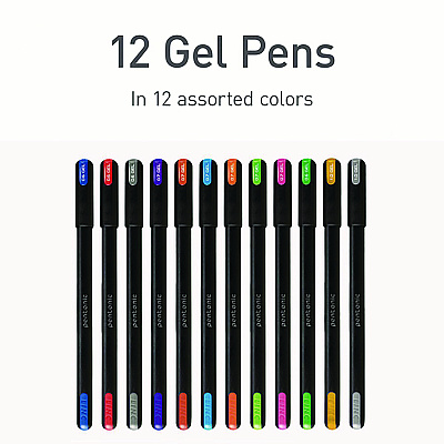 TOPS PENTONIC Gel Stick Pen Set, (4) 0.6mm Fine Tip, (6) 0.7mm Fine Tip, (2) 1 mm Medium Tip, Assorted Ink/Barrel Colors, 12/Pack (PNT12185)