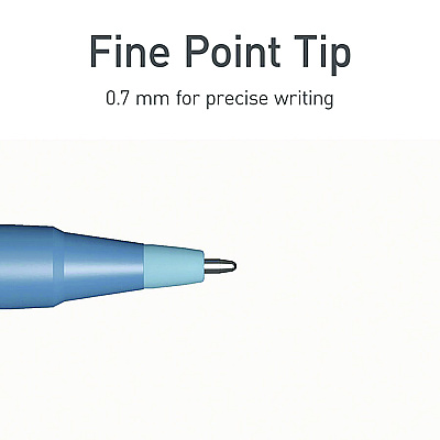 TOPS PENTONIC Frost Pen, Stick, Fine 0.7 mm, Blue Ink, Frosted Blue Barrel, 10/Pack (PNT13085)