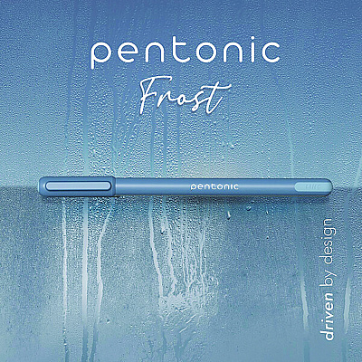 TOPS PENTONIC Frost Pen, Stick, Fine 0.7 mm, Blue Ink, Frosted Blue Barrel, 10/Pack (PNT13085)