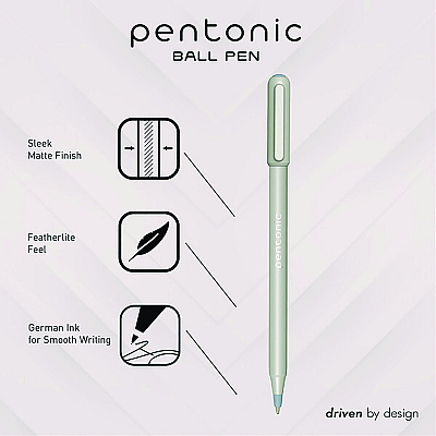TOPS PENTONIC Frost Pen, Stick, Fine 0.7 mm, Black Ink, Pale Gray Barrel, 10/Pack (PNT13086)