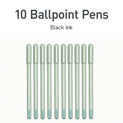 TOPS PENTONIC Frost Pen, Stick, Fine 0.7 mm, Black Ink, Pale Gray Barrel, 10/Pack (PNT13086)