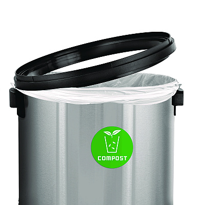 Alpine 17 Gallon Stainless Steel Indoor Compost Receptacle with Swivel Lid (ALHALP47065L1CO)