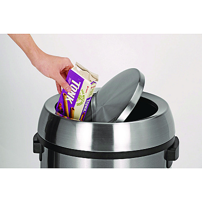 Alpine 17 Gal Stainless Steel Swivel Trash Can Cover, 15.7 x 15.67 x 15.67, Silver (ALHALP47065LC)