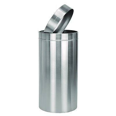 Alpine 27 Gallon Stainless Steel Commercial Indoor Trash Can, Brushed Stainless Steel (ALHALP47527)