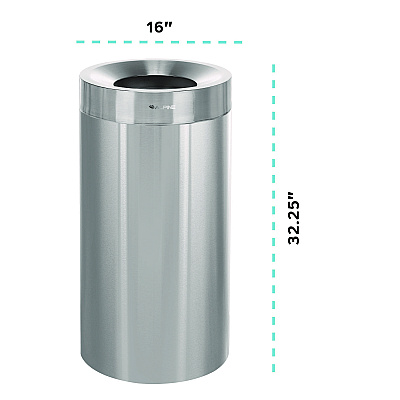 Alpine 27 Gallon Stainless Steel Commercial Indoor Trash Can, Brushed Stainless Steel (ALHALP47527)