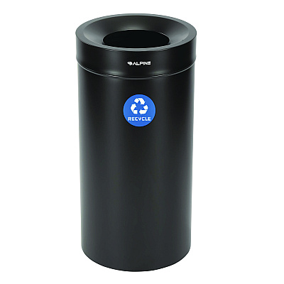 Alpine 27 Gallon Stainless Steel Recycling Can, Black (ALHALP47527BLKR)