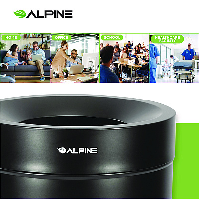 Alpine 27 Gallon Stainless Steel Recycling Can, Black (ALHALP47527BLKR)