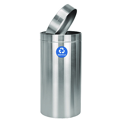 Alpine 27 Gallon Stainless Steel Recycling Can, Brushed Stainless Steel (ALHALP47527R)