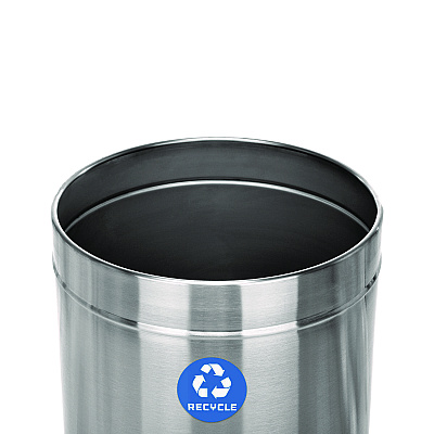 Alpine 27 Gallon Stainless Steel Recycling Can and Trash Receptacle, Brushed Stainless Steel (ALHALP47527RT)