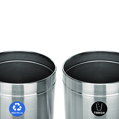 Alpine 27 Gallon Stainless Steel Recycling Can and Trash Receptacle, Brushed Stainless Steel (ALHALP47527RT)